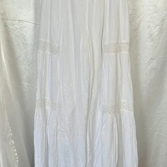 Rip Curl | Alira White Crochet Detail Wide Leg Pants | Size L - Picture 2 of 3
